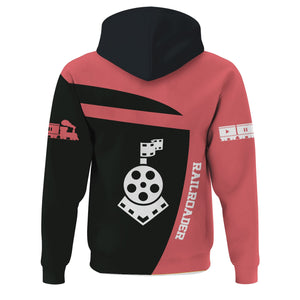 Railspirit Personalized Western Pacific Railroad Hoodie All Aboard Steam Train Movie Projector Style Zip Up Hoodie