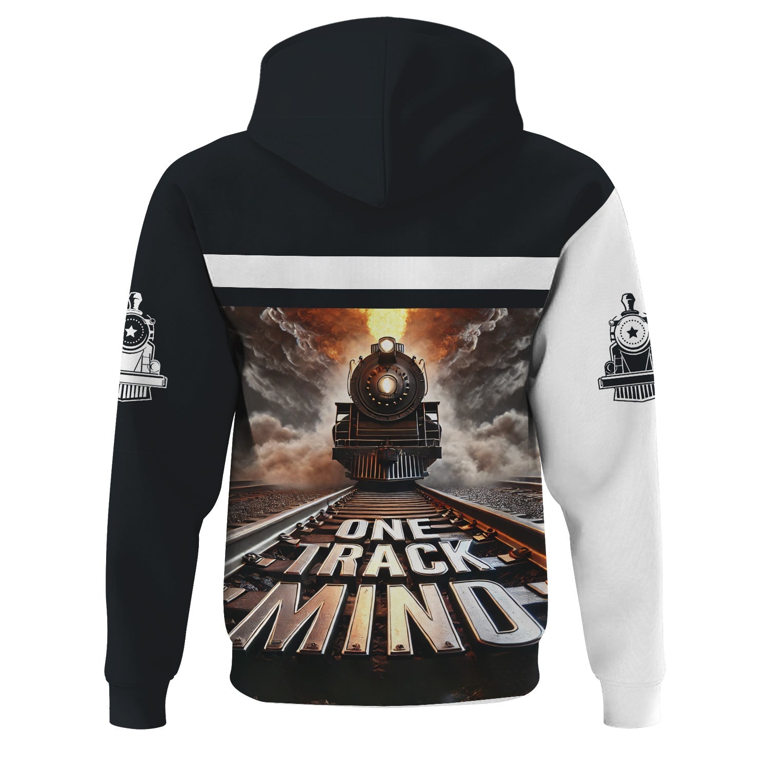 Railspirit Personalized Western Pacific Railroad Hoodie One Track Mind Train Printed ZIp Up Hoodie