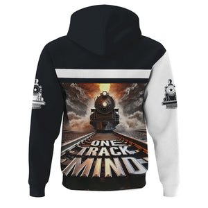 Railspirit Personalized Western Pacific Railroad Hoodie One Track Mind Train Printed ZIp Up Hoodie