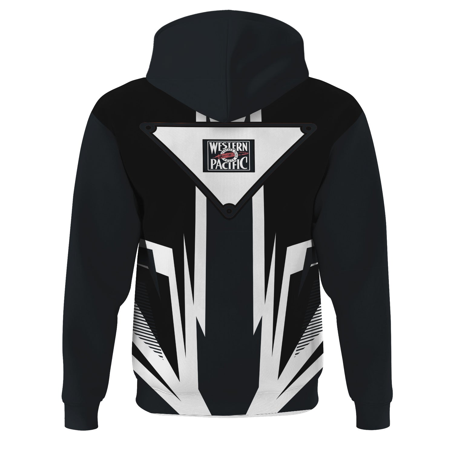 Railspirit Western Pacific Railroad Hoodie Bold Graphic Style All Over Printed Zip Up Hoodie