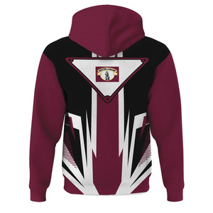 Railspirit Boston and Maine Railroad Hoodie Bold Graphic Style All Over Printed Zip Up Hoodie