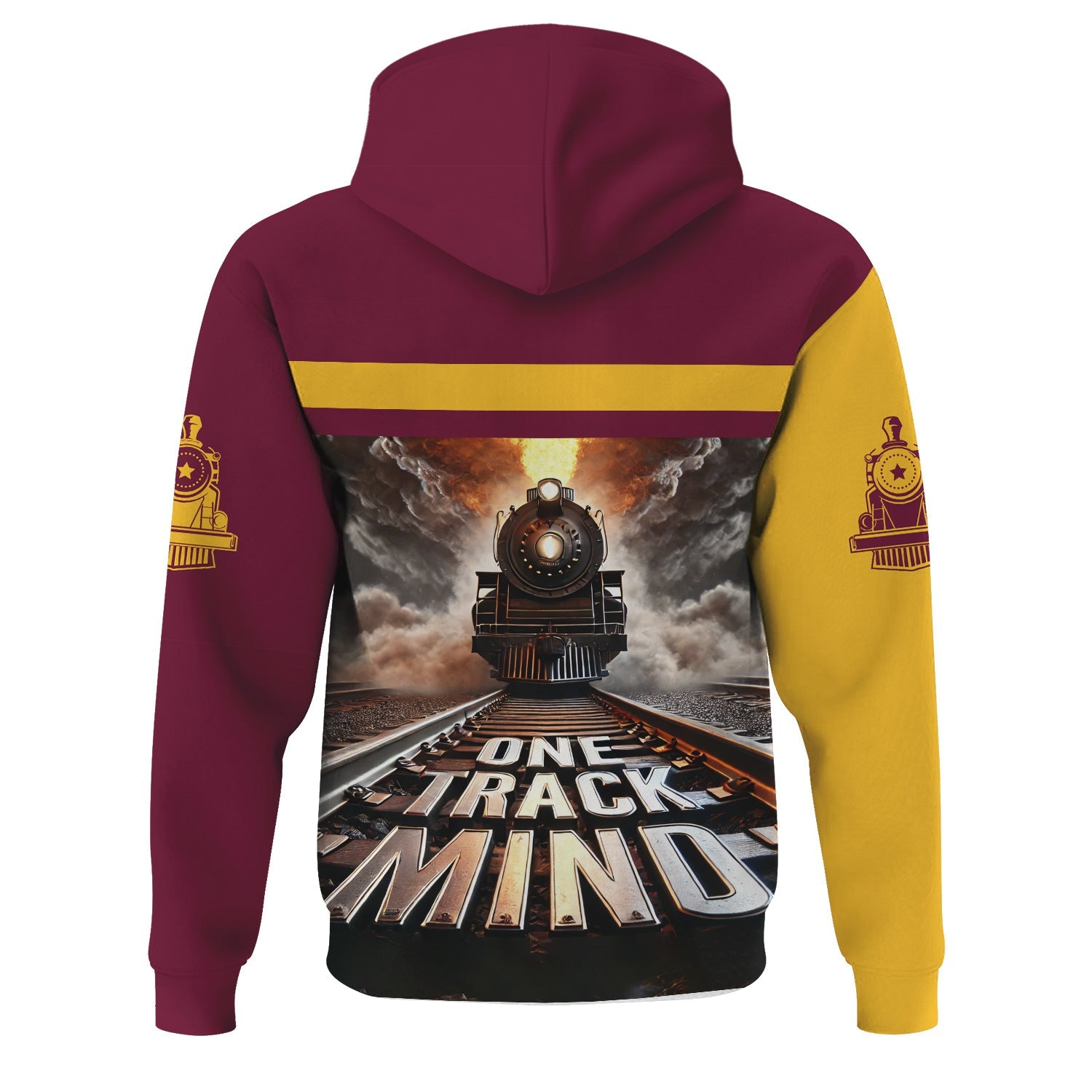 Railspirit Personalized Boston and Maine Railroad Hoodie One Track Mind Train Printed ZIp Up Hoodie