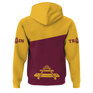 Railspirit Custom Name Boston and Maine Railroad Hoodie One Track Mind Printed Zip Hoodie