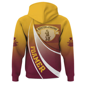 Railspirit Personalized Boston and Maine Railroad Hoodie Railway-Themed Style Zip Up Hoodie Gift Idea For Trainspotter