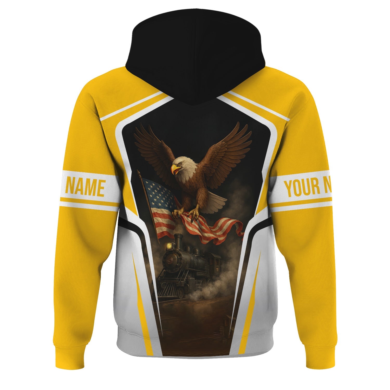 Railspirit Personalized New York, New Haven and Hartford Railroad Hoodie American Eagle Vintage Train New Haven Railroad Zip Up Hoodie