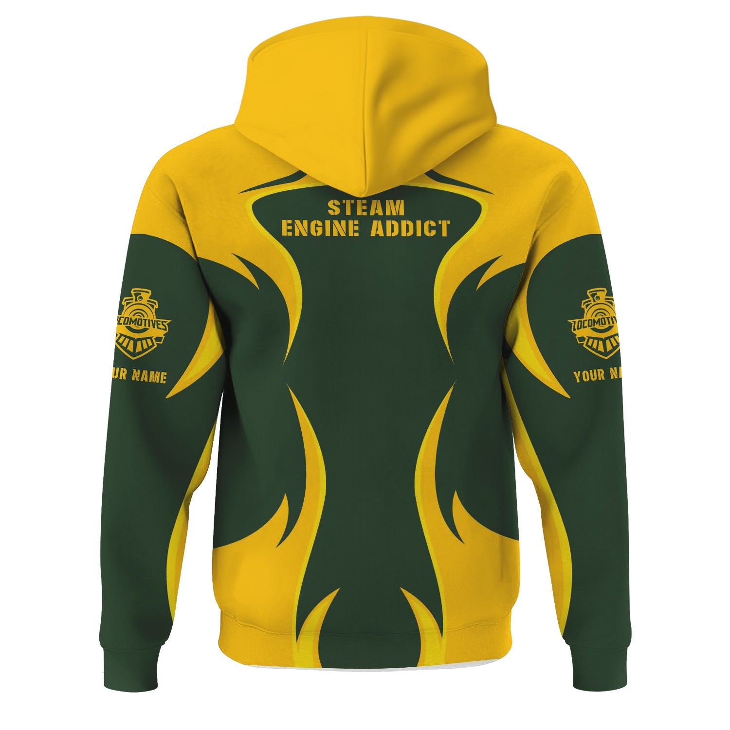 Railspirit Personalized New York, New Haven and Hartford Railroad Hoodie Distinctive Flame Style Zip Up Hoodie For Steam Engine Addict