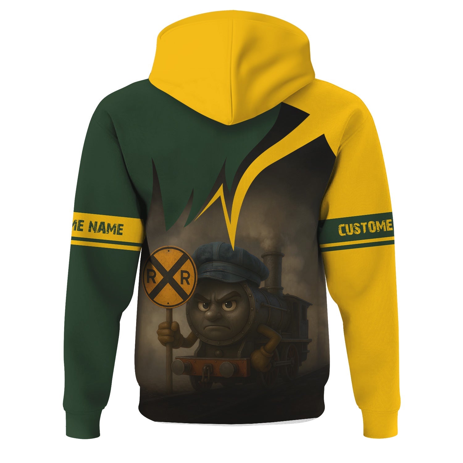 Railspirit Personalized New York, New Haven and Hartford Railroad Hoodie Angry Train New Haven Railroad Hoodie Gift Idea For Train Lover