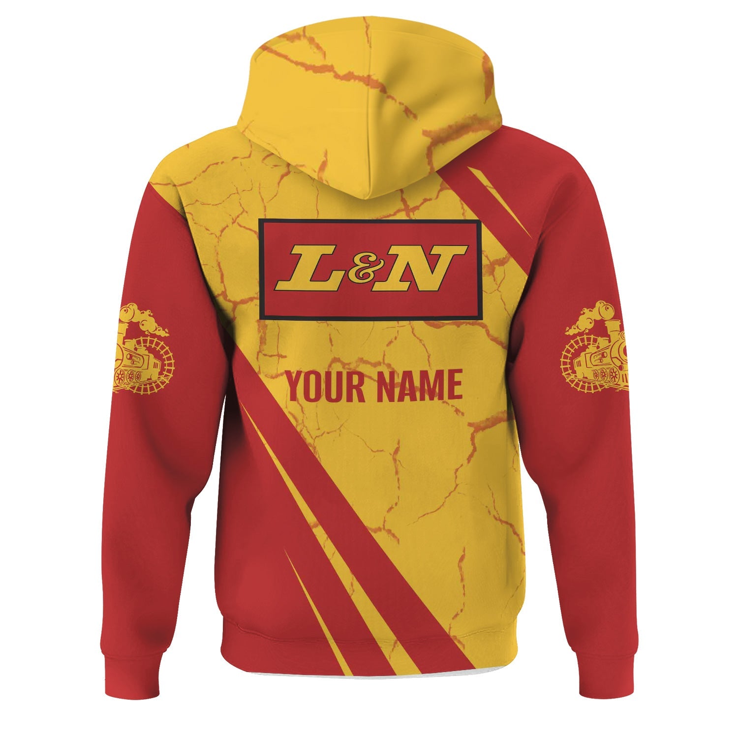 Railspirit Personalized Louisville and Nashville Railroad Hoodie Crackle Texture Style L&N Train Zip Up Hoodie For Trackhead