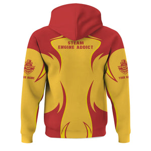 Railspirit Personalized Louisville and Nashville Railroad Hoodie Distinctive Flame Style L&N Zip Up Hoodie For Steam Engine Addict