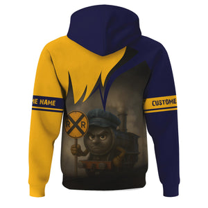 Railspirit Personalized Chesapeake and Ohio Railway Hoodie Angry Train C&O Hoodie Gift Idea For Train Lover