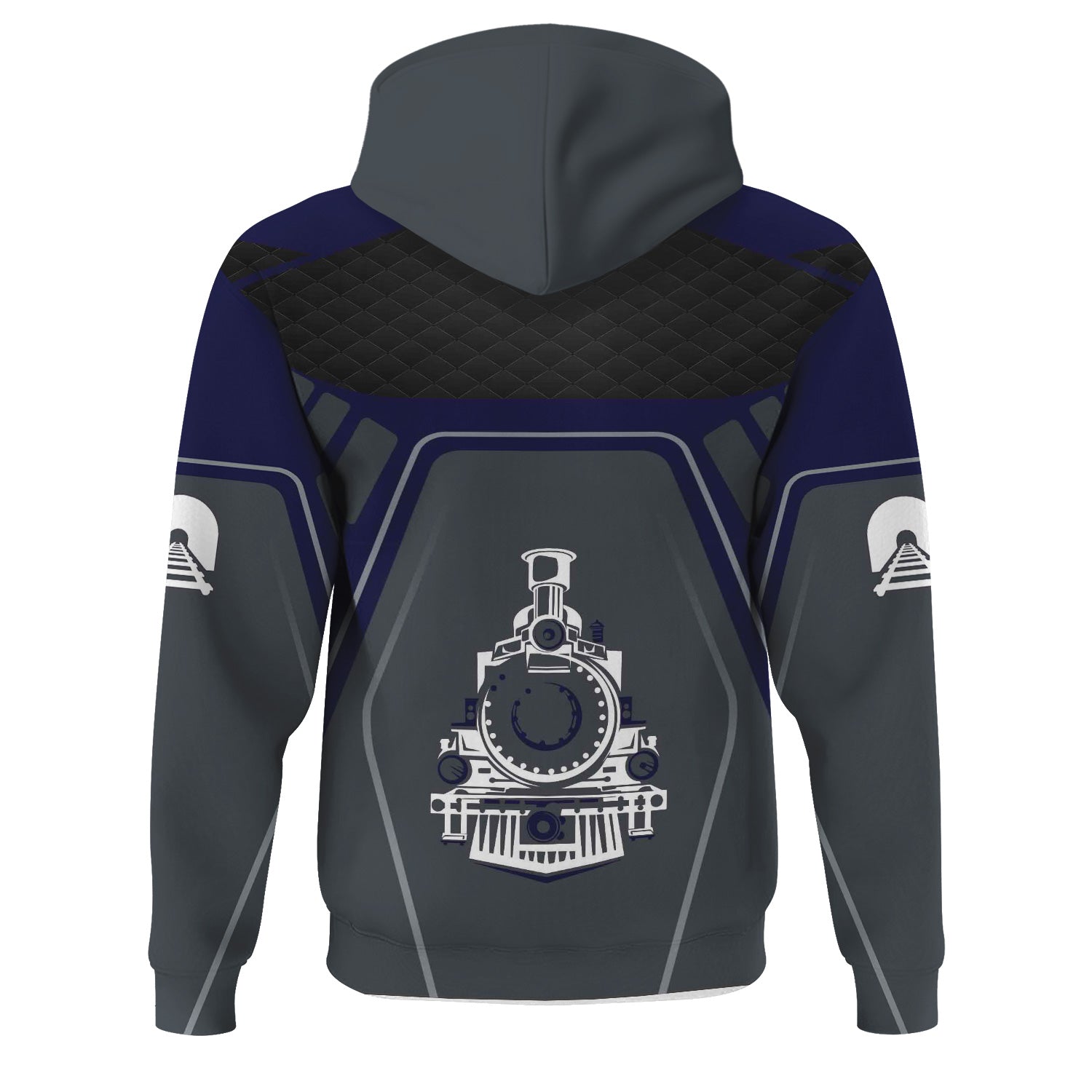 Railspirit Personalized Chesapeake and Ohio Railway Hoodie Steam Locomotive Engine Graphic C&O Train Zip Up Hoodie All Over Print