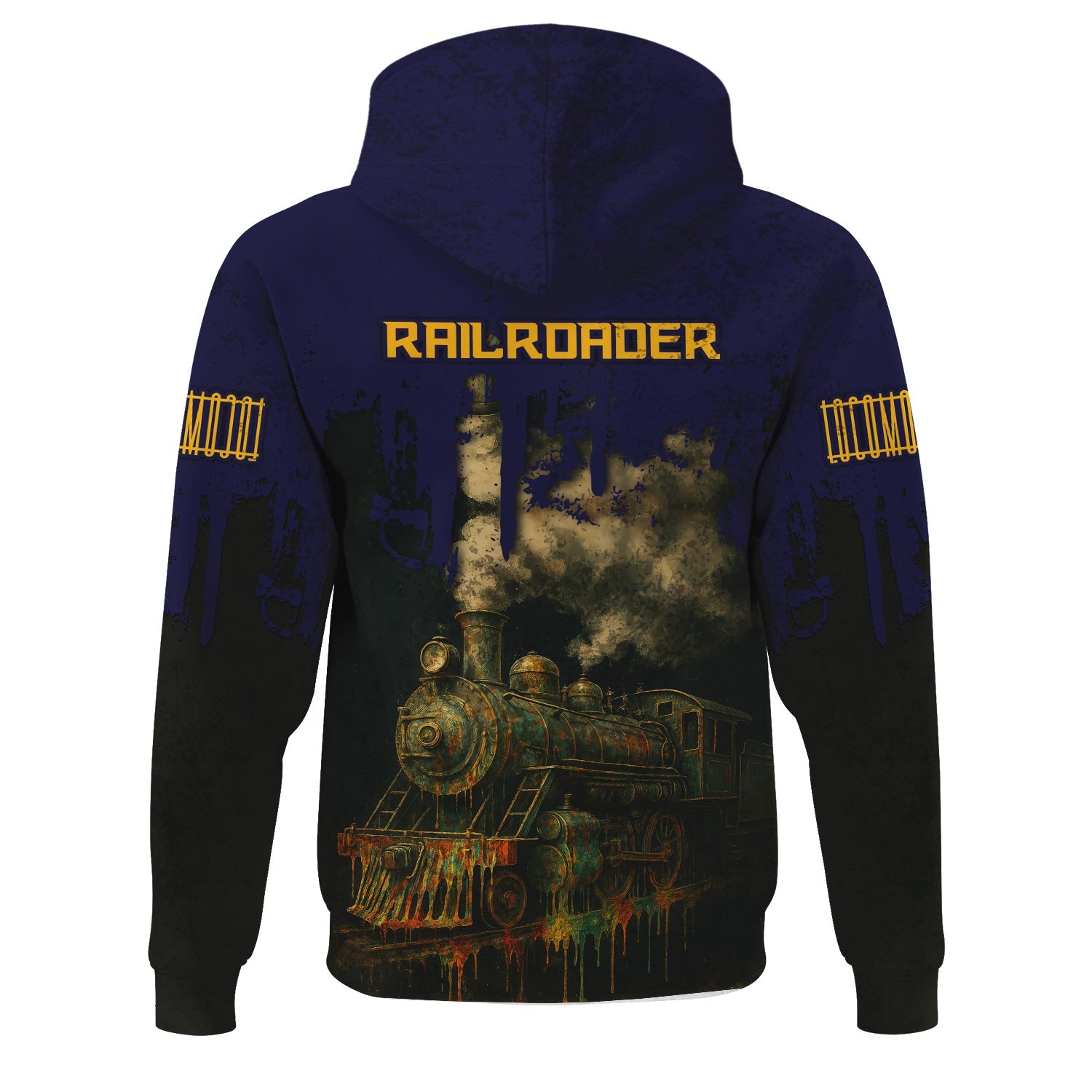 Railspirit Personalized Chesapeake and Ohio Railway Hoodie Vintage Train Art Style C&O Zip Up Hoodie For Locomotive Fans