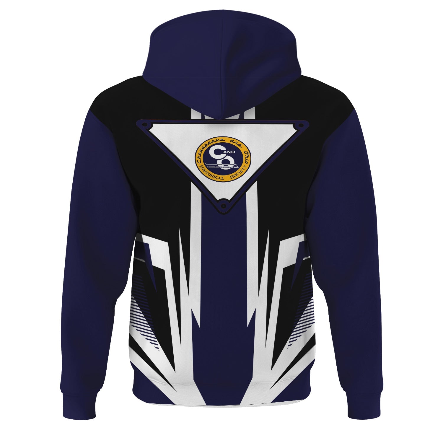 Railspirit Chesapeake and Ohio Railway Hoodie Bold Graphic Style C&O All Over Printed Zip Up Hoodie