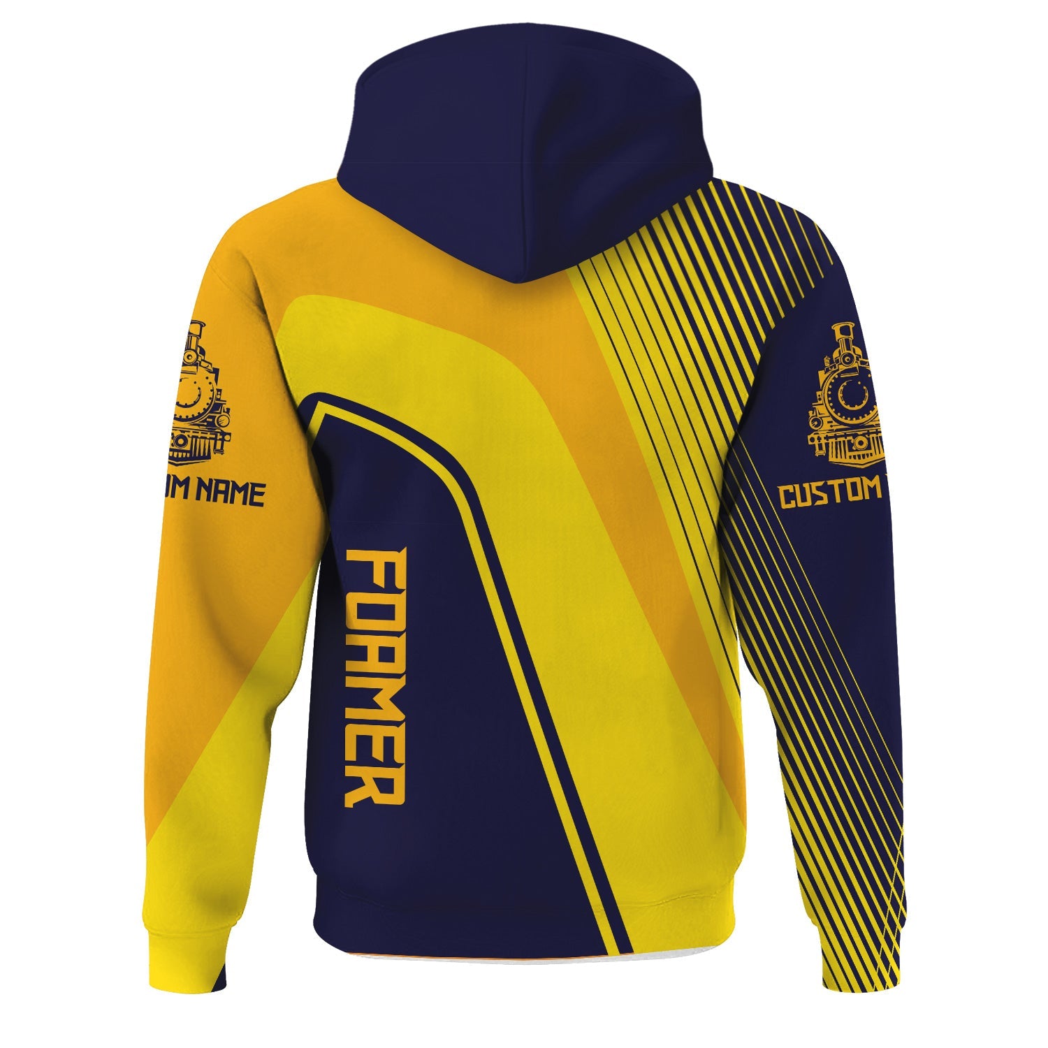 Railspirit Personalized Chesapeake and Ohio Railway Hoodie Vibrant Striking Style C&O Zip Up Hoodie For Rail Enthusiasts