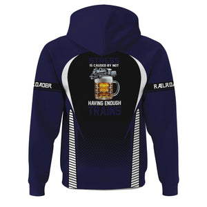Railspirit Personalized Chesapeake and Ohio Railway Hoodie Stress Is Caused By Not Having Enough Trains C&O  Zip Up Hoodie