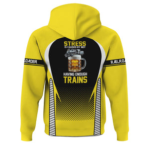 Railspirit Personalized Clinchfield Railroad Hoodie Stress Is Caused By Not Having Enough Trains  Zip Up Hoodie