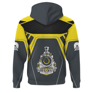 Railspirit Personalized Clinchfield Railroad Hoodie Steam Locomotive Engine Graphic Train Zip Up Hoodie All Over Print