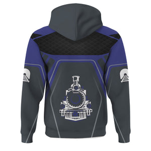 Railspirit Personalized New York, Chicago and St. Louis Railroad Hoodie Steam Locomotive Engine Graphic Nickel Plate Road Train Zip Up Hoodie