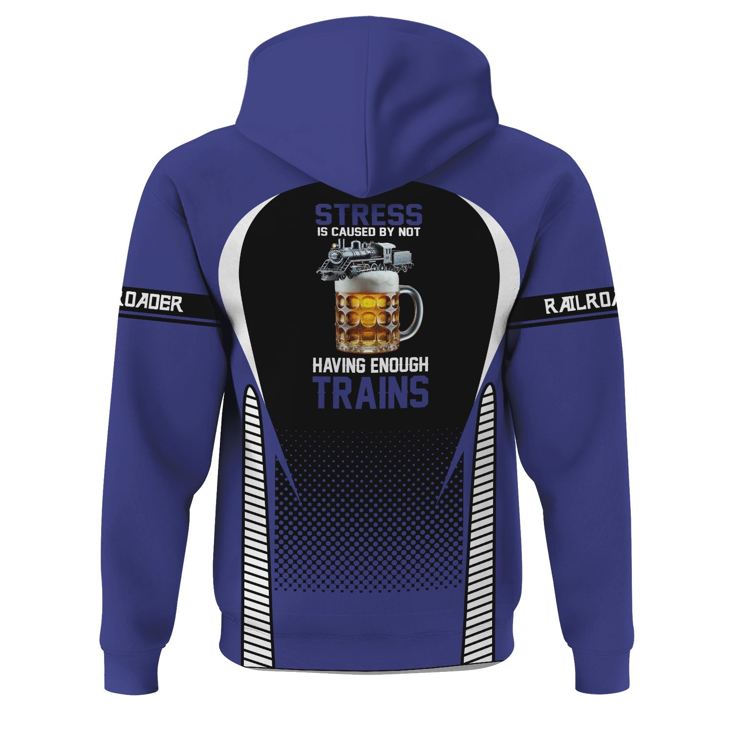 Railspirit Personalized New York, Chicago and St. Louis Railroad Hoodie Stress Is Caused By Not Having Enough Trains Nickel Plate Road  Zip Up Hoodie