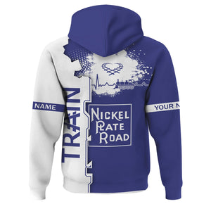 Railspirit Personalized New York, Chicago and St. Louis Railroad Hoodie Engine Heartbeat and Track Love Style Nickel Plate Road Zip Up Hoodie