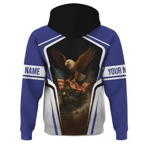 Railspirit Personalized New York, Chicago and St. Louis Railroad Hoodie American Eagle Vintage Train Nickel Plate Road Zip Up Hoodie