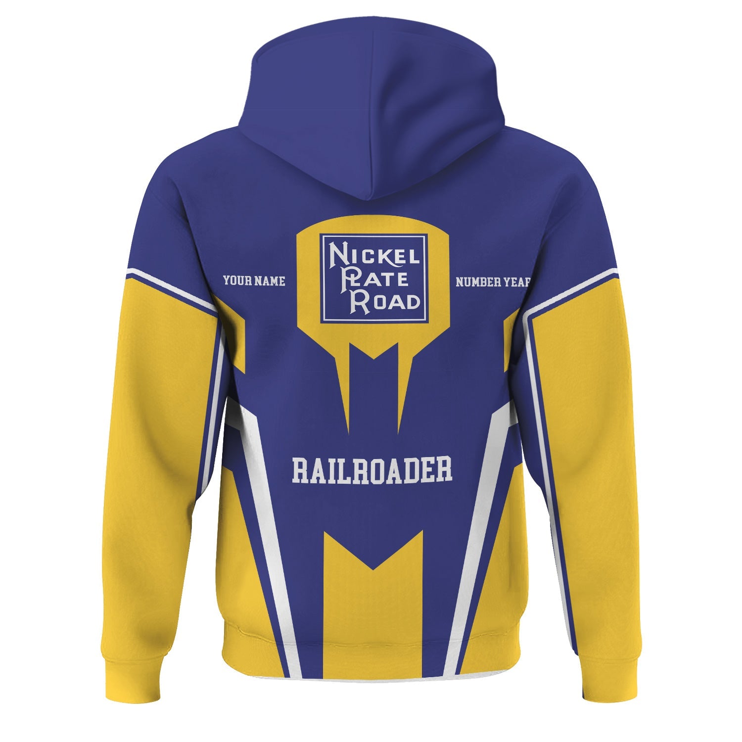 Railspirit Personalized New York, Chicago and St. Louis Railroad Hoodie Custom Year Railroader Nickel Plate Road Zip Up Hoodie