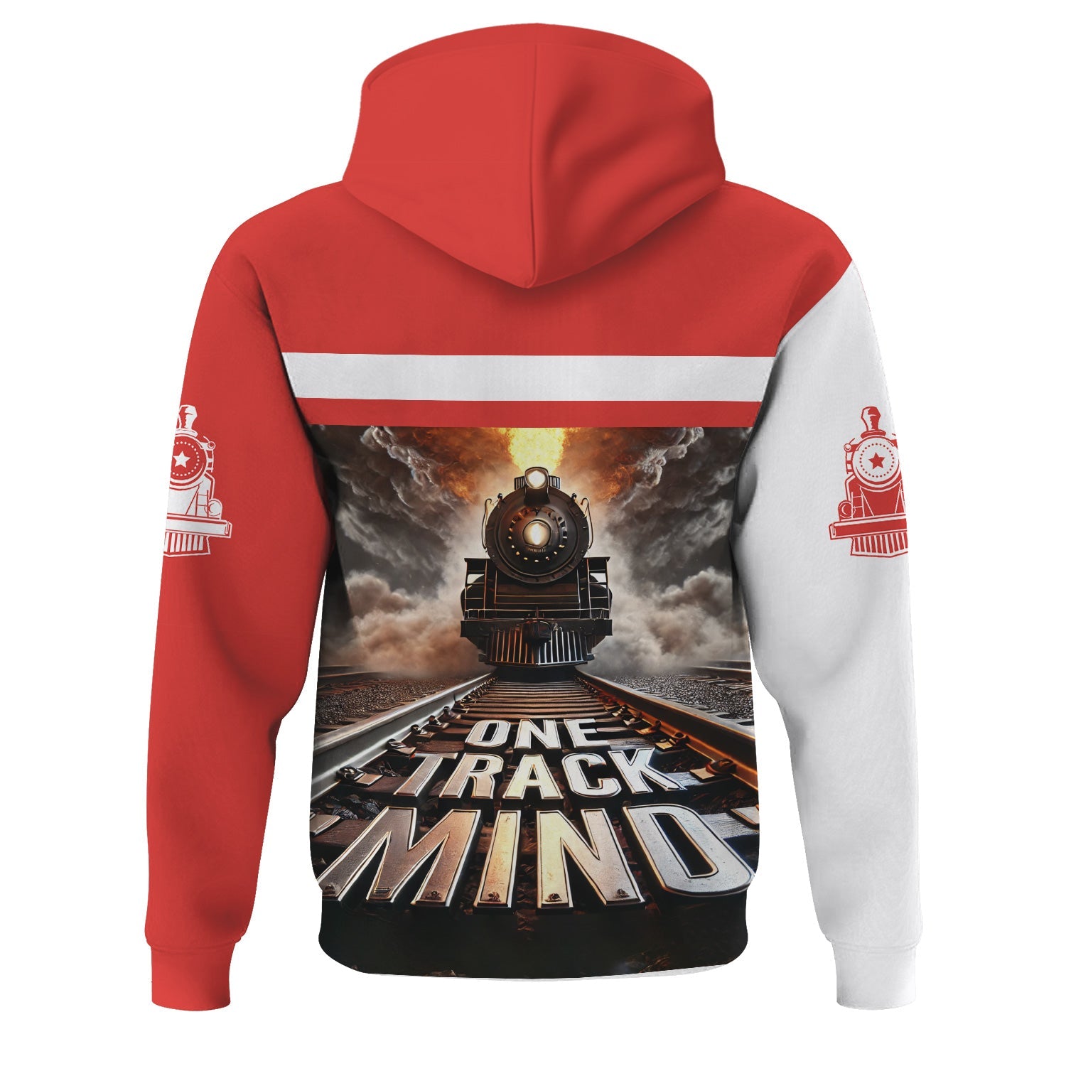 Railspirit Personalized Chicago, Rock Island and Pacific Railroad Hoodie One Track Mind Rock Island Railroad Train Printed ZIp Up Hoodie