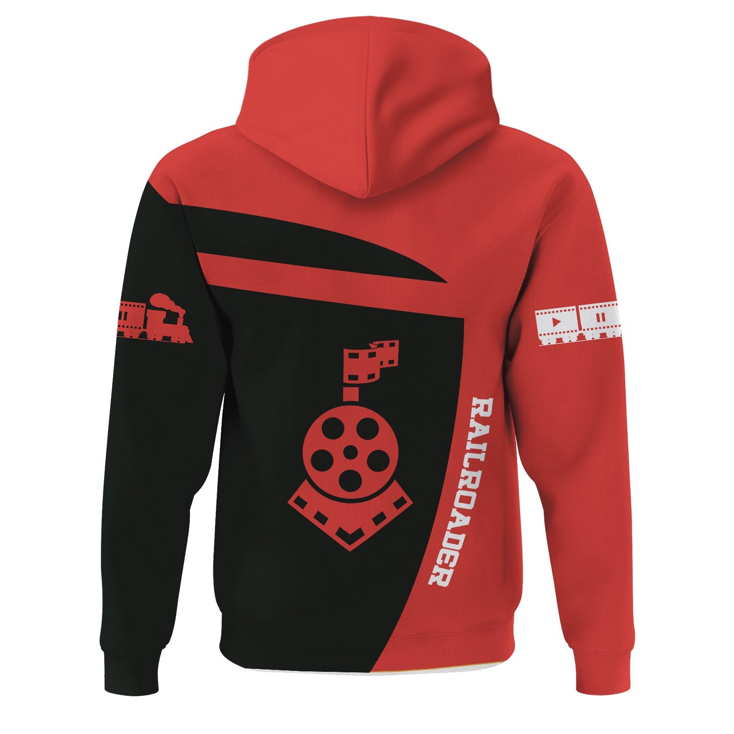 Railspirit Personalized Chicago, Rock Island and Pacific Railroad Hoodie All Aboard Steam Train Movie Projector Style Rock Island Railroad Zip Up Hoodie