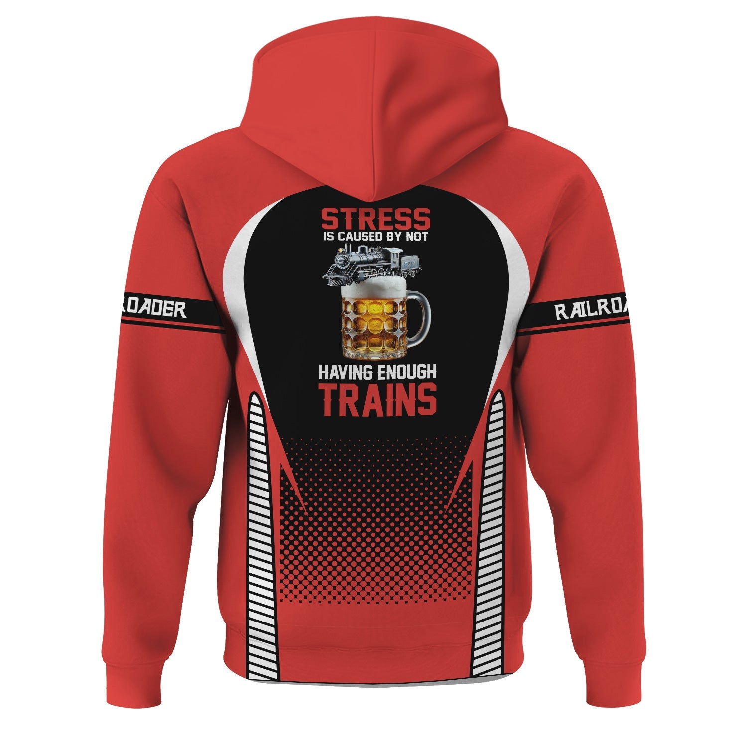 Railspirit Personalized Chicago, Rock Island and Pacific Railroad Hoodie Stress Is Caused By Not Having Enough Trains Rock Island Railroad  Zip Up Hoodie