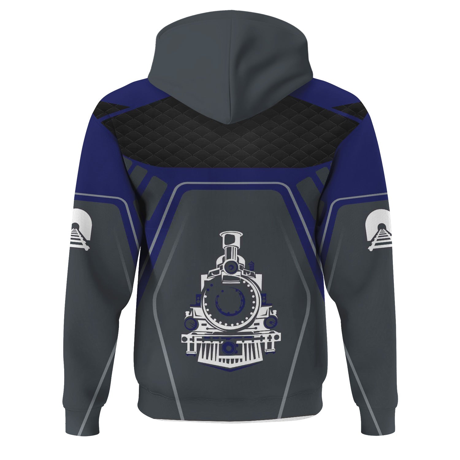 Railspirit Personalized B&O Great States Railroad Hoodie Steam Locomotive Engine Graphic Train Zip Up Hoodie All Over Print