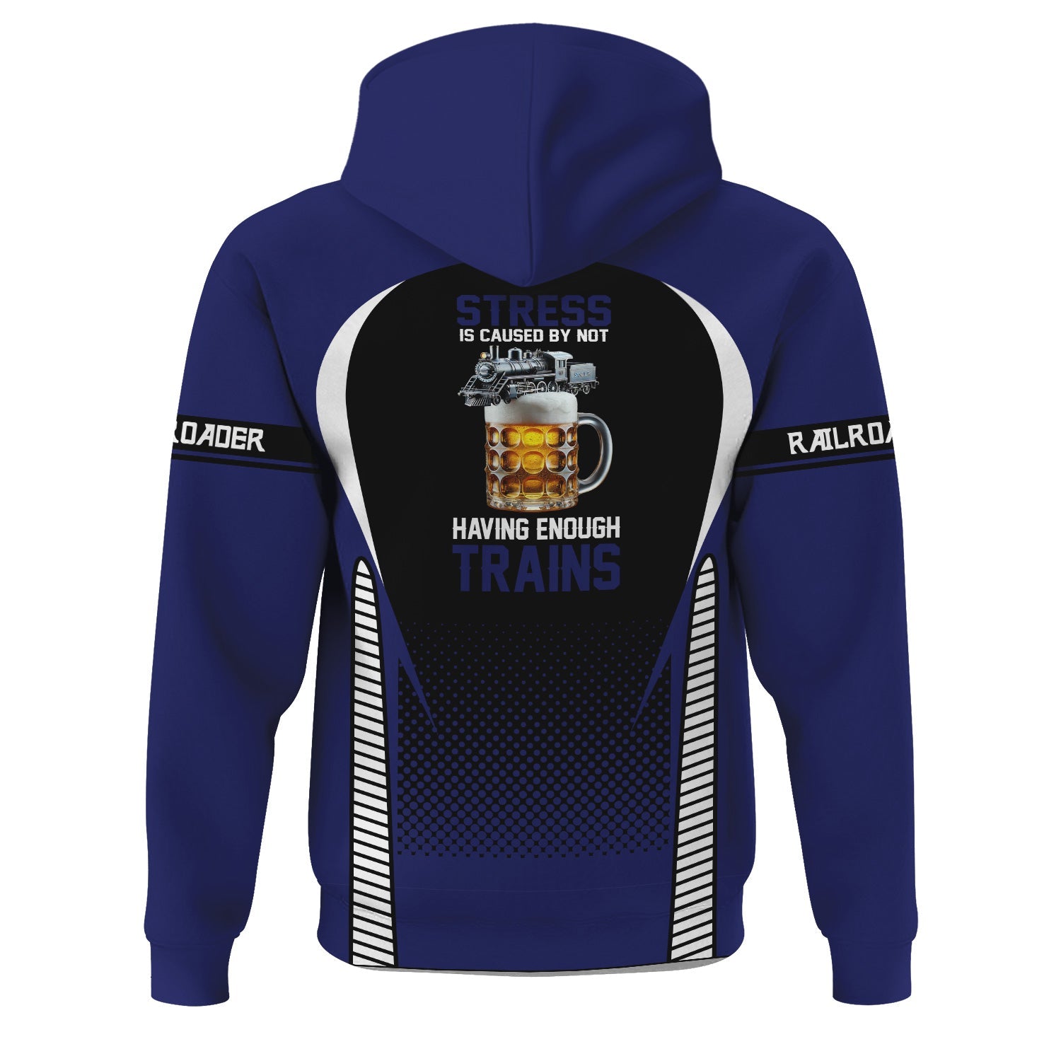 Railspirit Personalized B&O Great States Railroad Hoodie Stress Is Caused By Not Having Enough Trains  Zip Up Hoodie