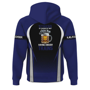 Railspirit Personalized B&O Great States Railroad Hoodie Stress Is Caused By Not Having Enough Trains  Zip Up Hoodie