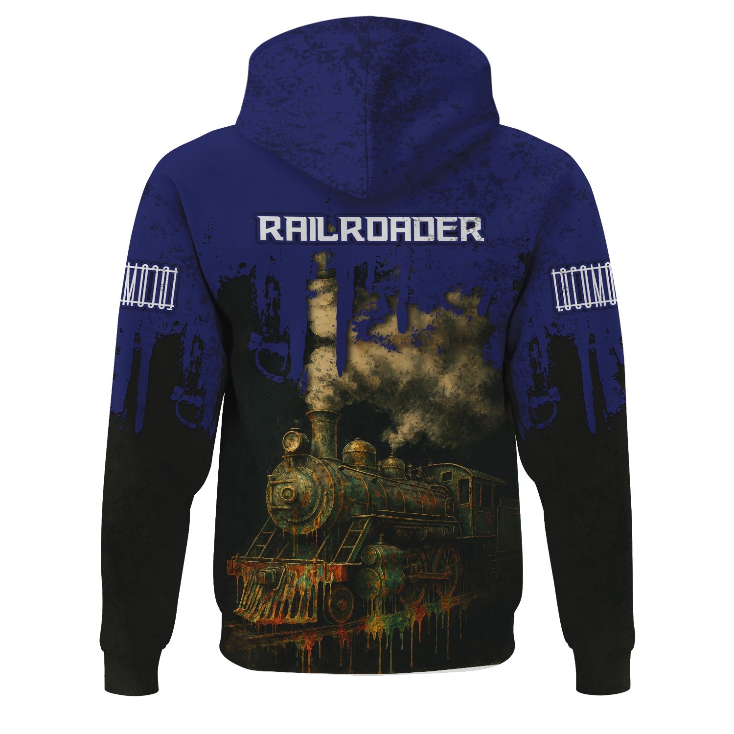 Railspirit Personalized B&O Great States Railroad Hoodie Vintage Train Art Style Zip Up Hoodie For Locomotive Fans