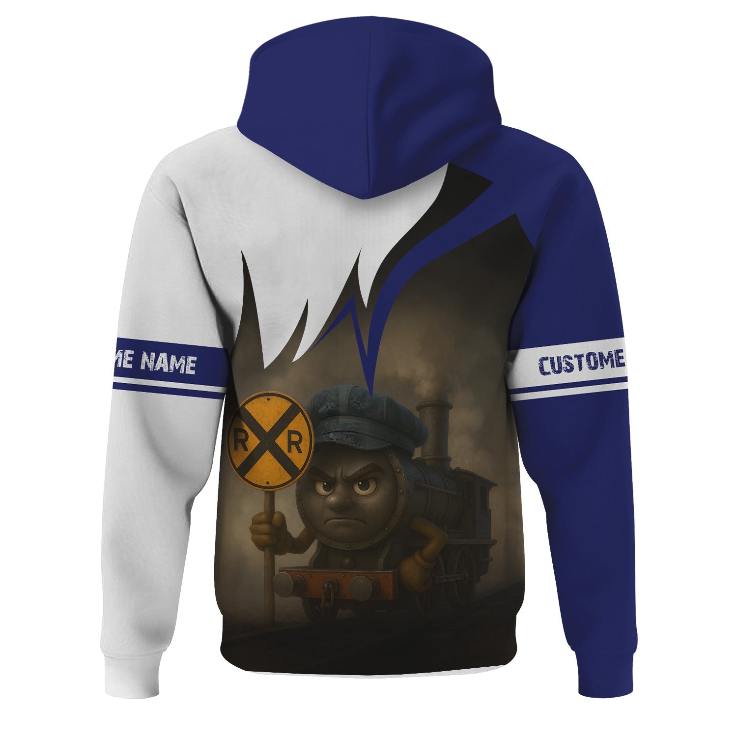 Railspirit Personalized B&O Great States Railroad Hoodie Angry Train Hoodie Gift Idea For Train Lover
