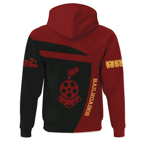 Railspirit Personalized Duluth, Missabe, & Iron Range Railroad Hoodie All Aboard Steam Train Movie Projector Style Zip Up Hoodie