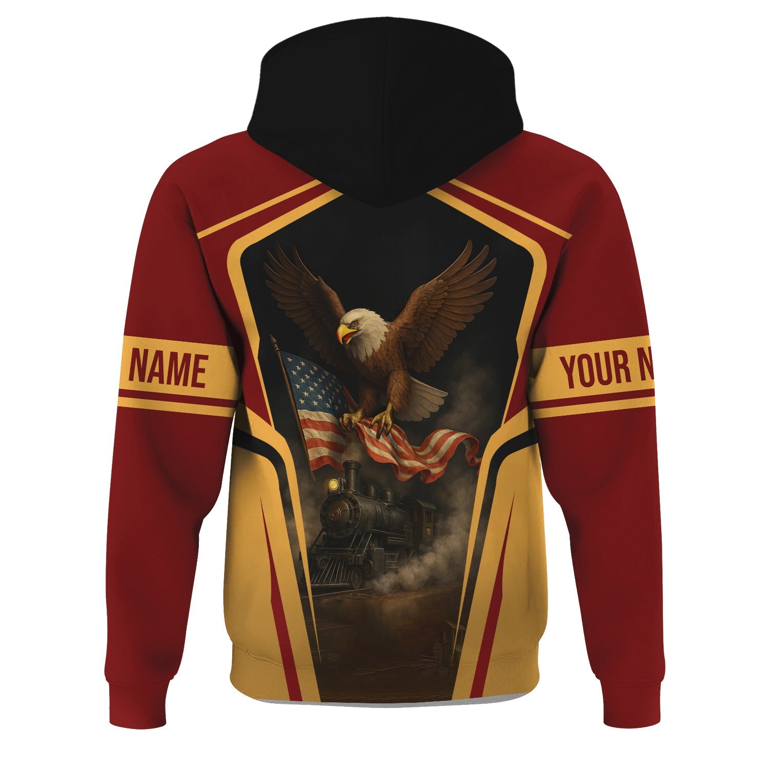 Railspirit Personalized Duluth, Missabe, & Iron Range Railroad Hoodie American Eagle Vintage Train Zip Up Hoodie