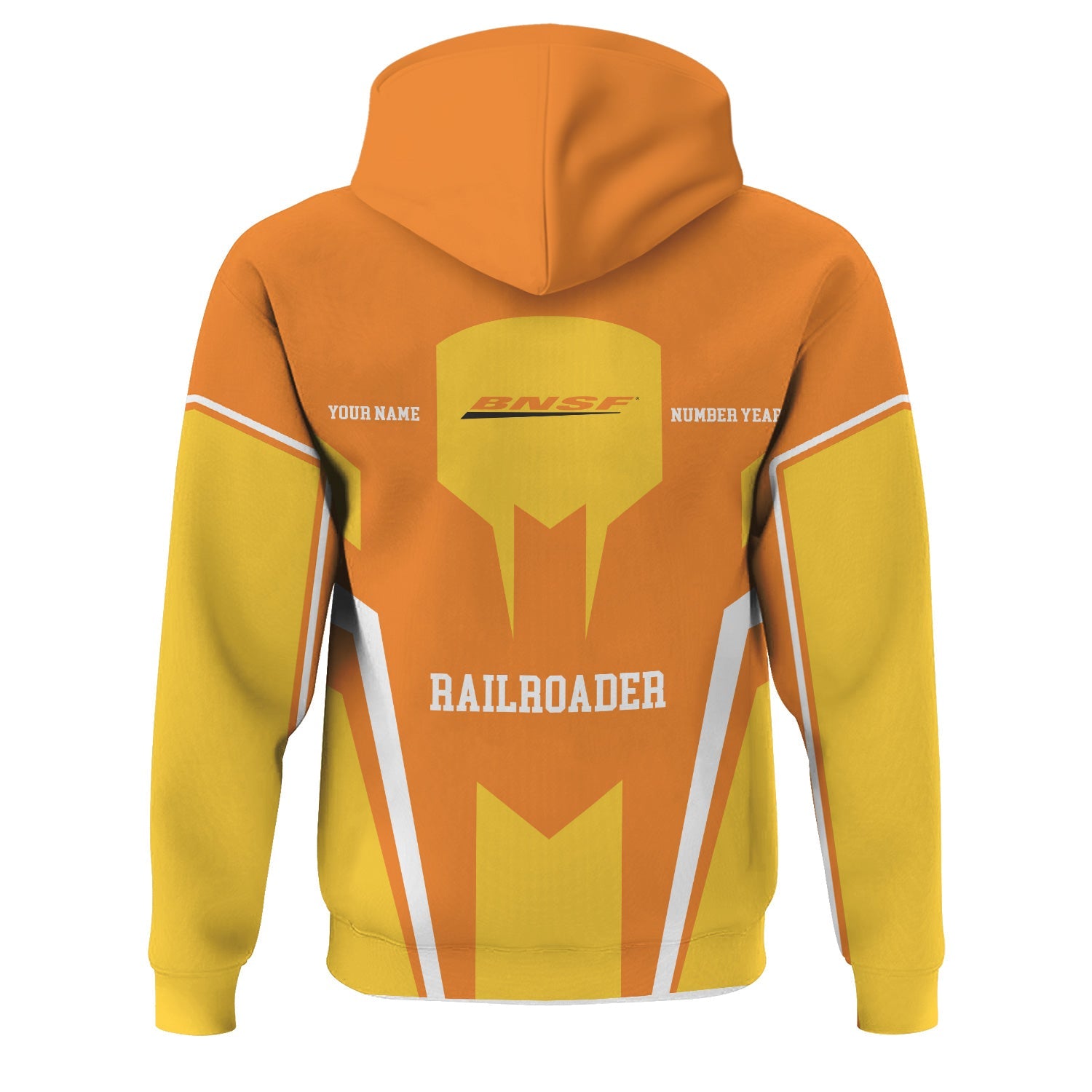 Railspirit Personalized BNSF Railway Hoodie Custom Year Railroader Zip Up Hoodie Gift Idea For Train Lover