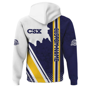 Railspirit Personalized CSX Transportation Railroad Hoodie All Over Printed Unisex Zip Up Hoodie