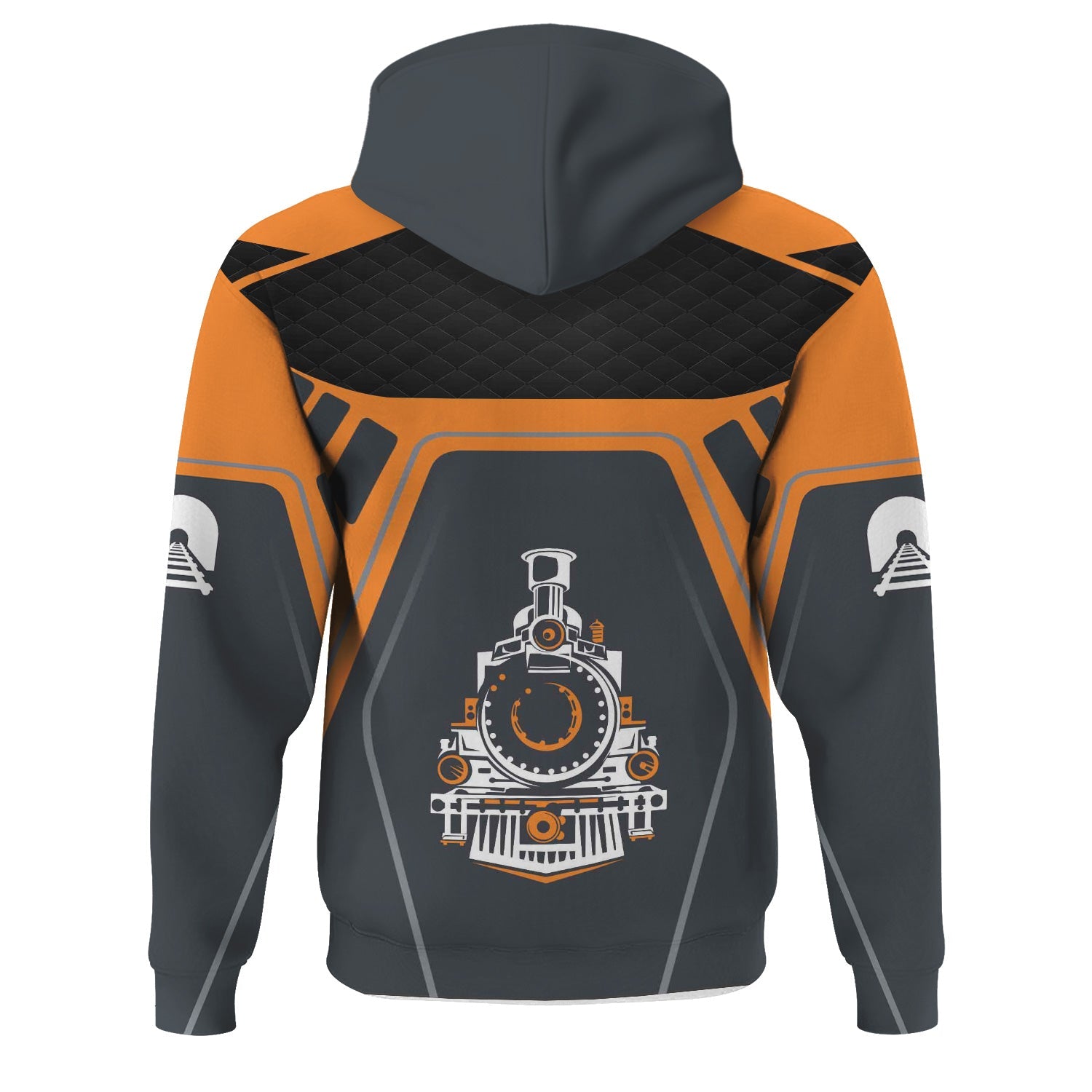Railspirit Personalized BNSF Railway Hoodie Steam Locomotive Engine Graphic Train Zip Up Hoodie All Over Print