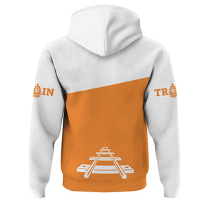 Railspirit Custom Name BNSF Railway Hoodie One Track Mind Printed Zip Hoodie
