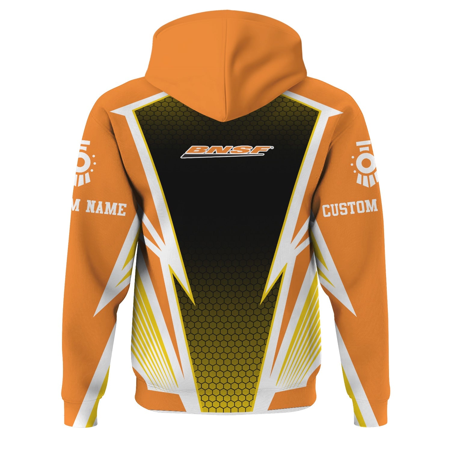 Railspirit Personalized BNSF Railway Hoodie Lightning Graphic Style Zip Up Hoodie Gift Idea For Train Lover