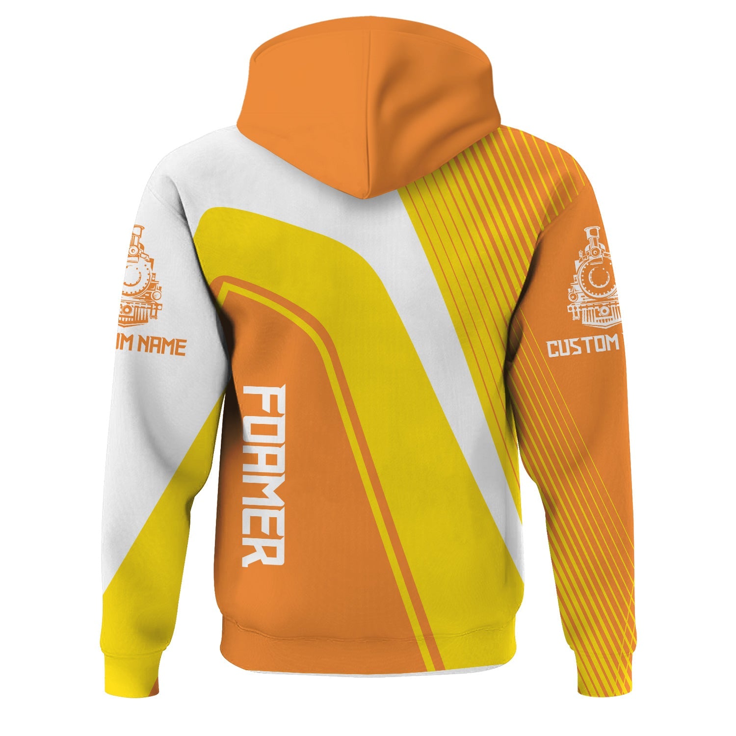 Railspirit Personalized BNSF Railway Hoodie Vibrant Striking Style Zip Up Hoodie For Rail Enthusiasts