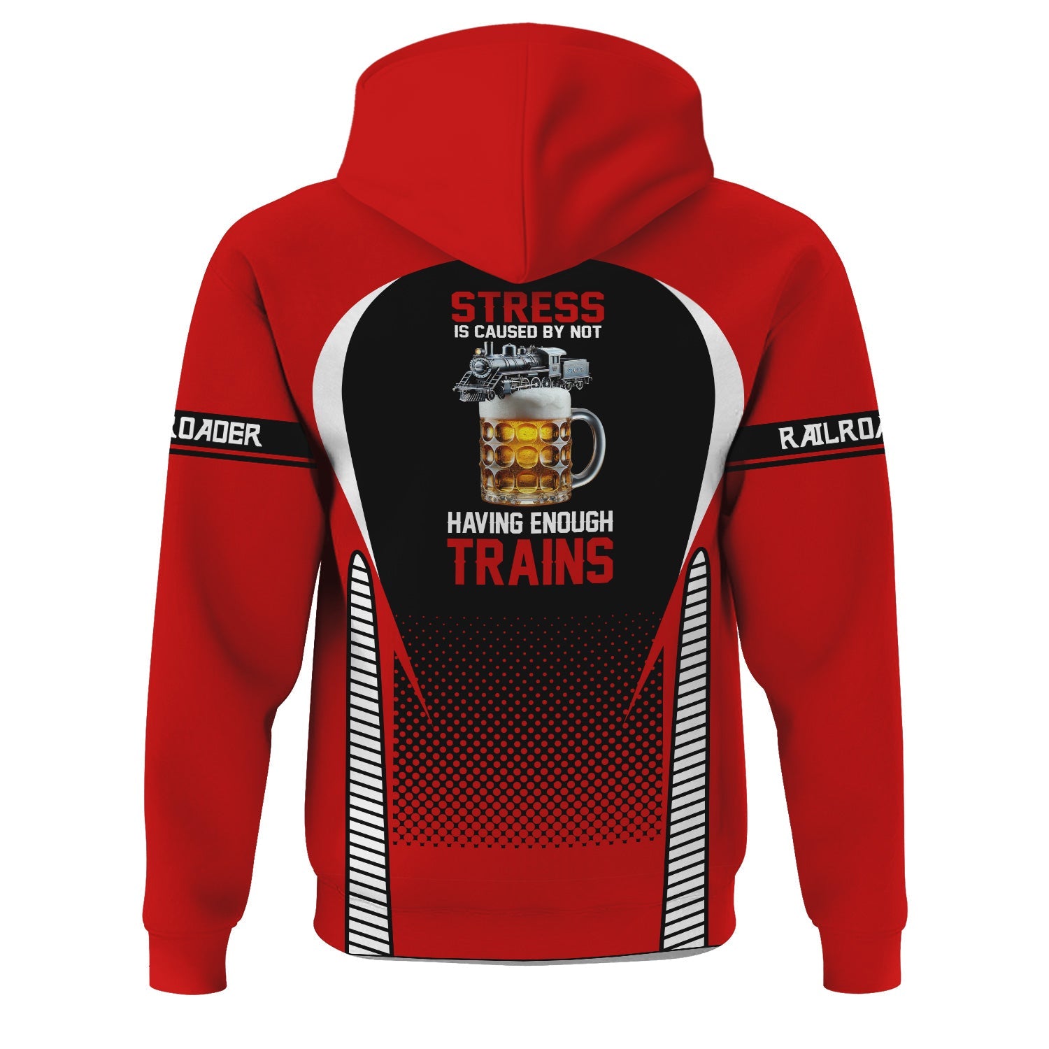 Railspirit Personalized The Chief Santa Fe Railroad Hoodie Stress Is Caused By Not Having Enough Trains  Zip Up Hoodie