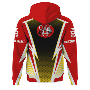 Railspirit Personalized The Chief Santa Fe Railroad Hoodie Lightning Graphic Style Zip Up Hoodie Gift Idea For Train Lover