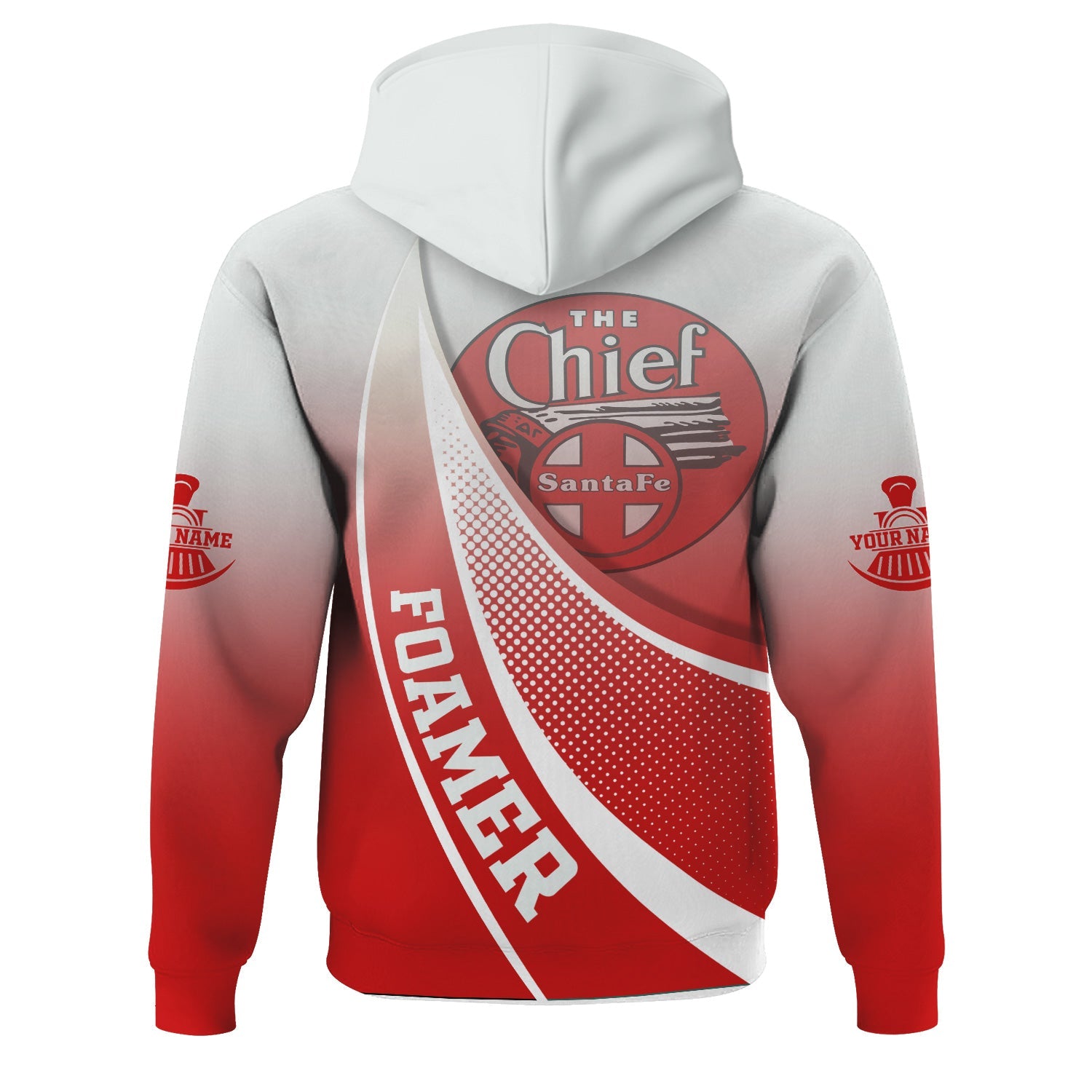 Railspirit Personalized The Chief Santa Fe Railroad Hoodie Railway-Themed Style Zip Up Hoodie Gift Idea For Trainspotter