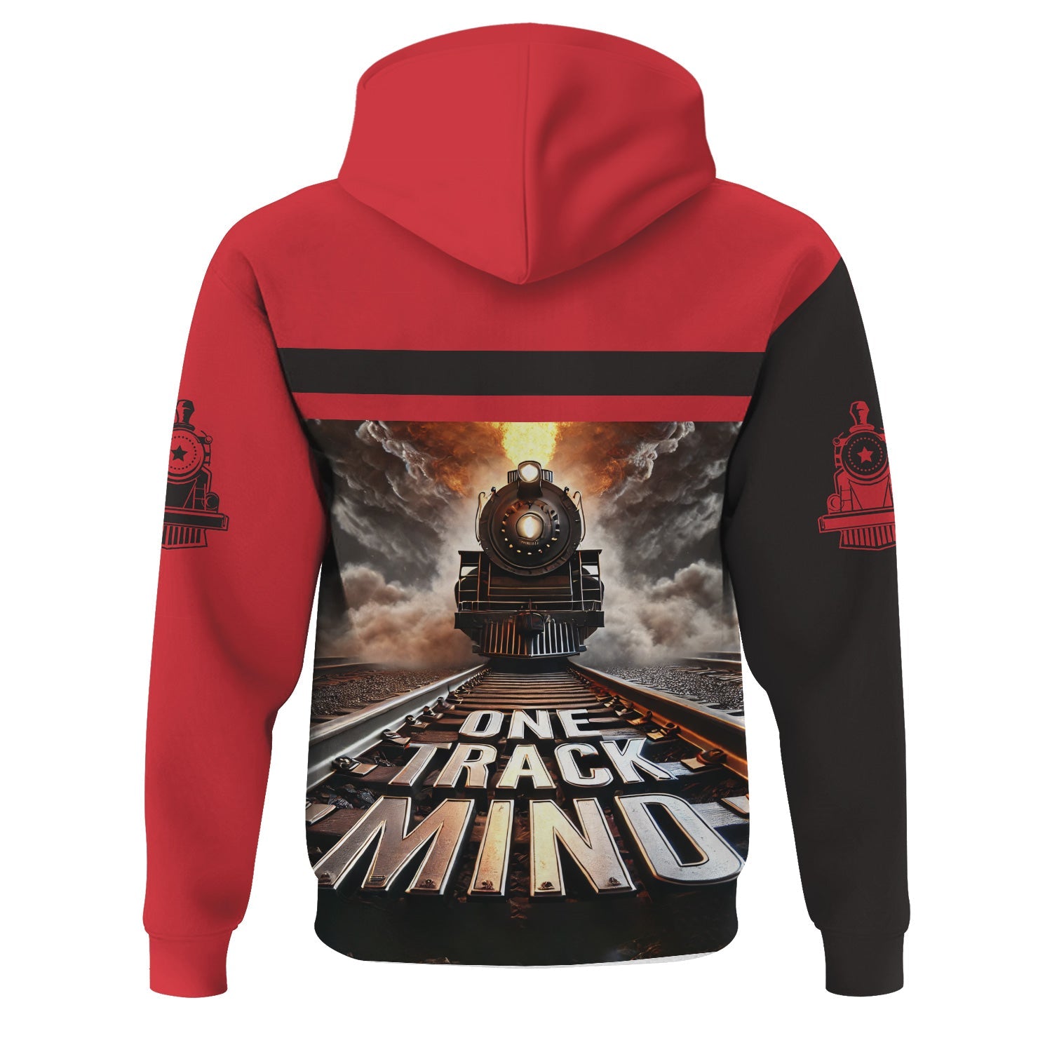 Railspirit Personalized Pacific Electric Railroad Hoodie One Track Mind Train Printed ZIp Up Hoodie