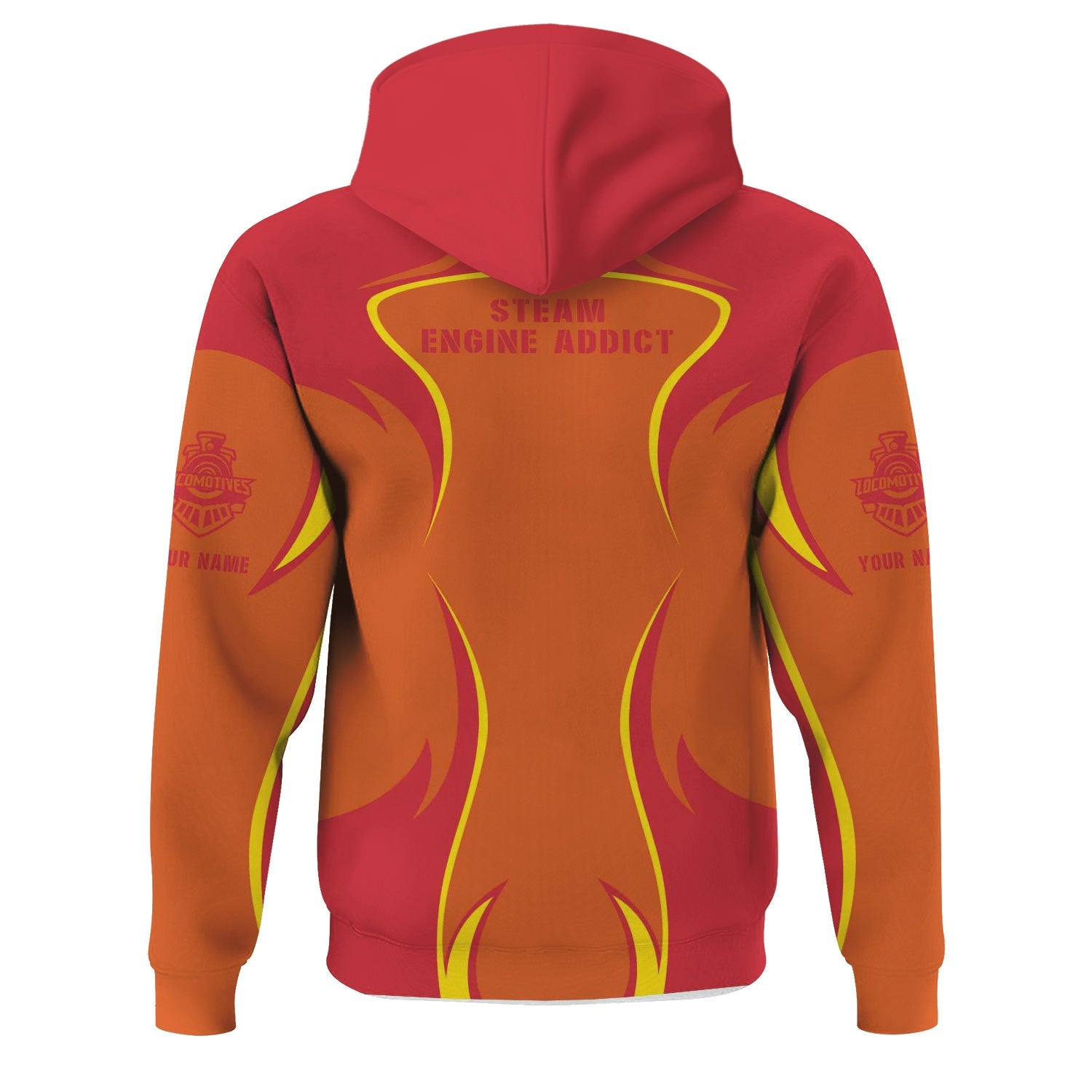 Railspirit Personalized Pacific Electric Railroad Hoodie Distinctive Flame Style Zip Up Hoodie For Steam Engine Addict