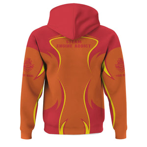 Railspirit Personalized Pacific Electric Railroad Hoodie Distinctive Flame Style Zip Up Hoodie For Steam Engine Addict