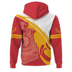 Railspirit Personalized Pacific Electric Railroad Hoodie Flame-Inspired Style Zip Up Hoodie Gift Idea For Train Lovers