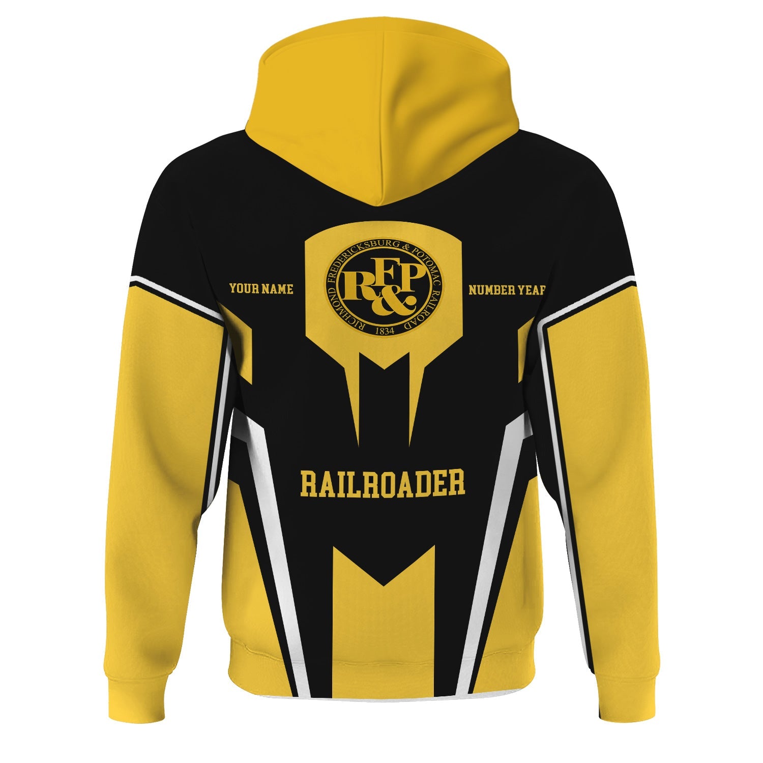 Railspirit Personalized Richmond, Fredericksburg And Potomac Railroad Hoodie Custom Year Railroader Zip Up Hoodie Gift Idea For Train Lover